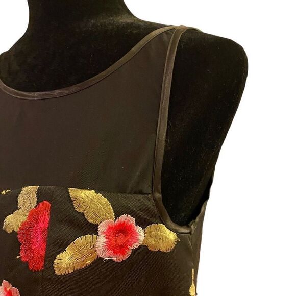Venus‎ Retro Look Black Floral Embroidered Dress with Tulle Overlay Size 10 NWT - Picture 5 of 13